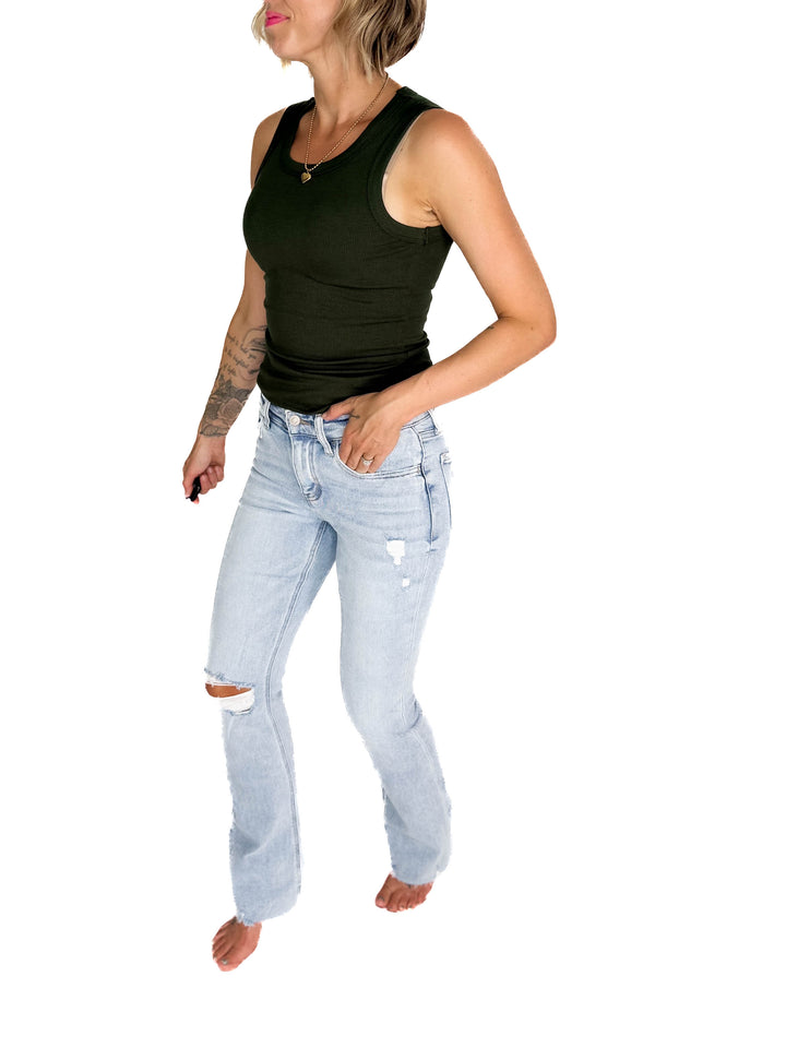 VERVET Kaxi High Rise Relaxed Bootcut Jean- LIGHT