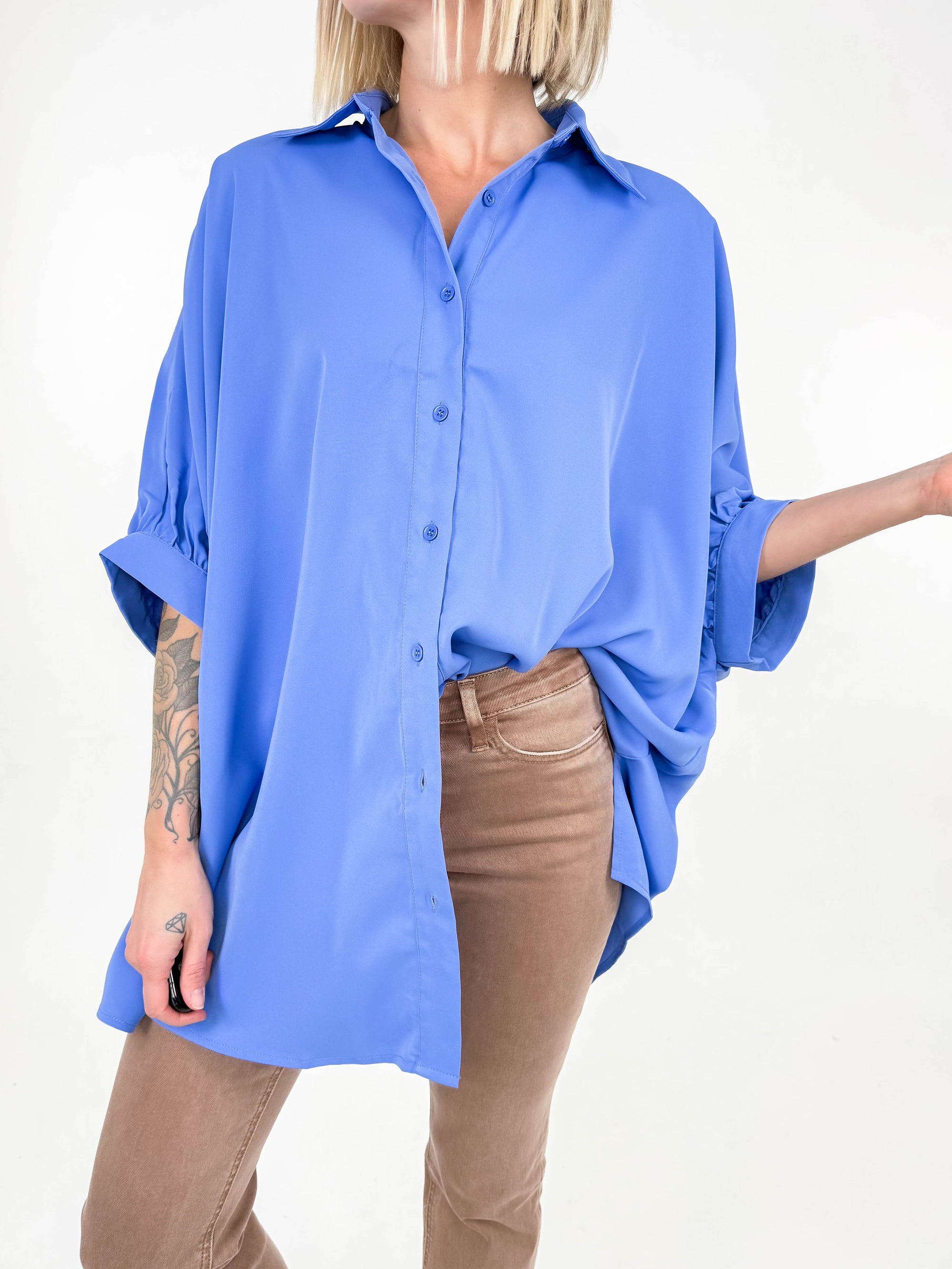Milner Relaxed Button Down Top- CHAMBRAY