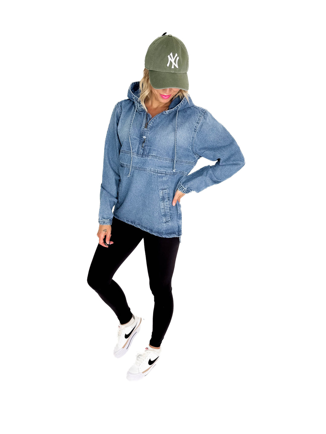 Bex Denim Hoodie Jacket- MED/LIGHT WASH **PRE-ORDER ETA SEPT 18th**