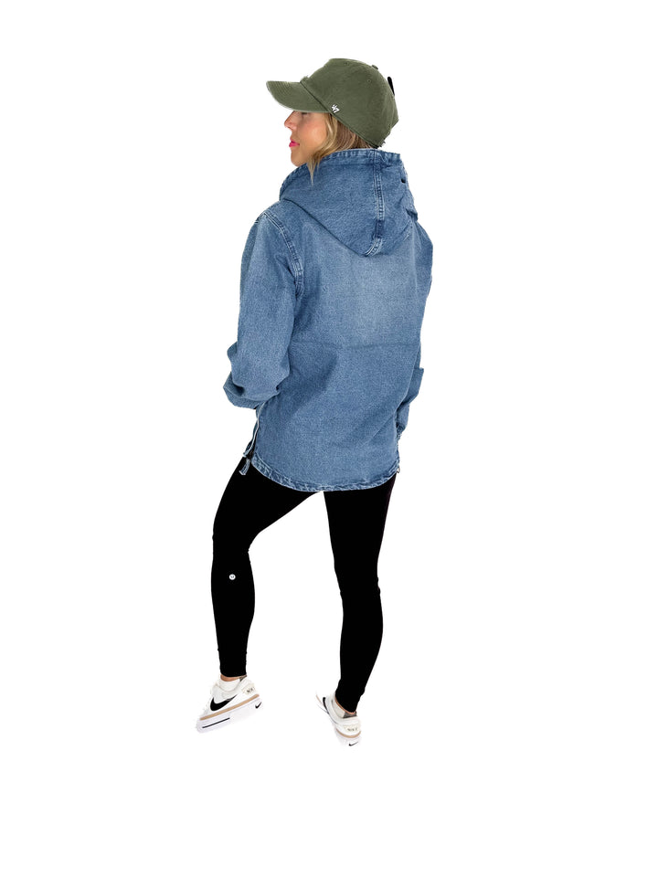 Bex Denim Hoodie Jacket- MED/LIGHT WASH **PRE-ORDER ETA SEPT 18th**
