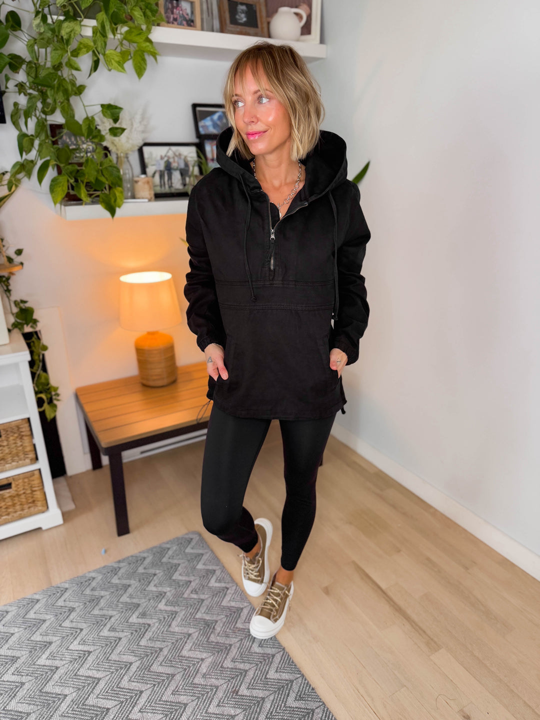Bex Denim Hoodie Jacket- BLACK