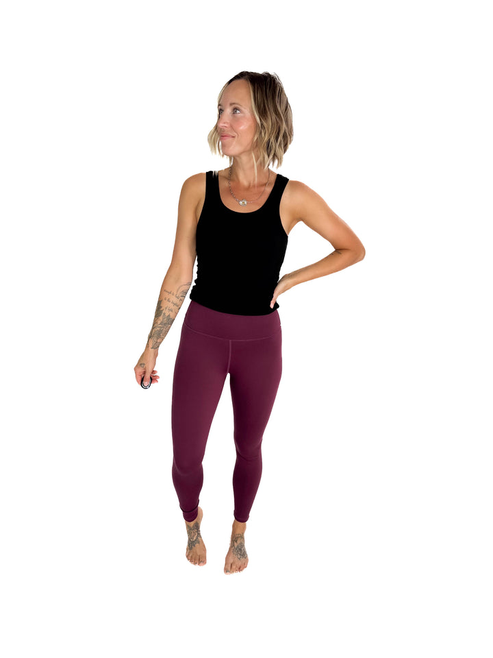 MONO B Soulstice High Waist Legging- DARK PLUM