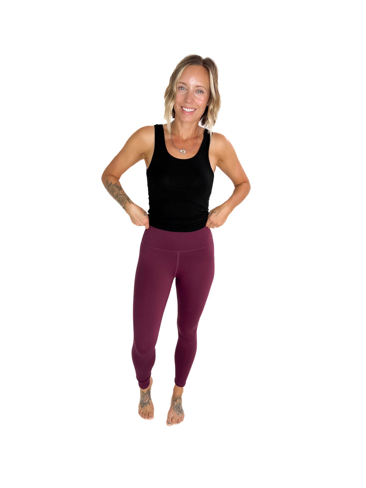 MONO B Soulstice High Waist Legging- DARK PLUM