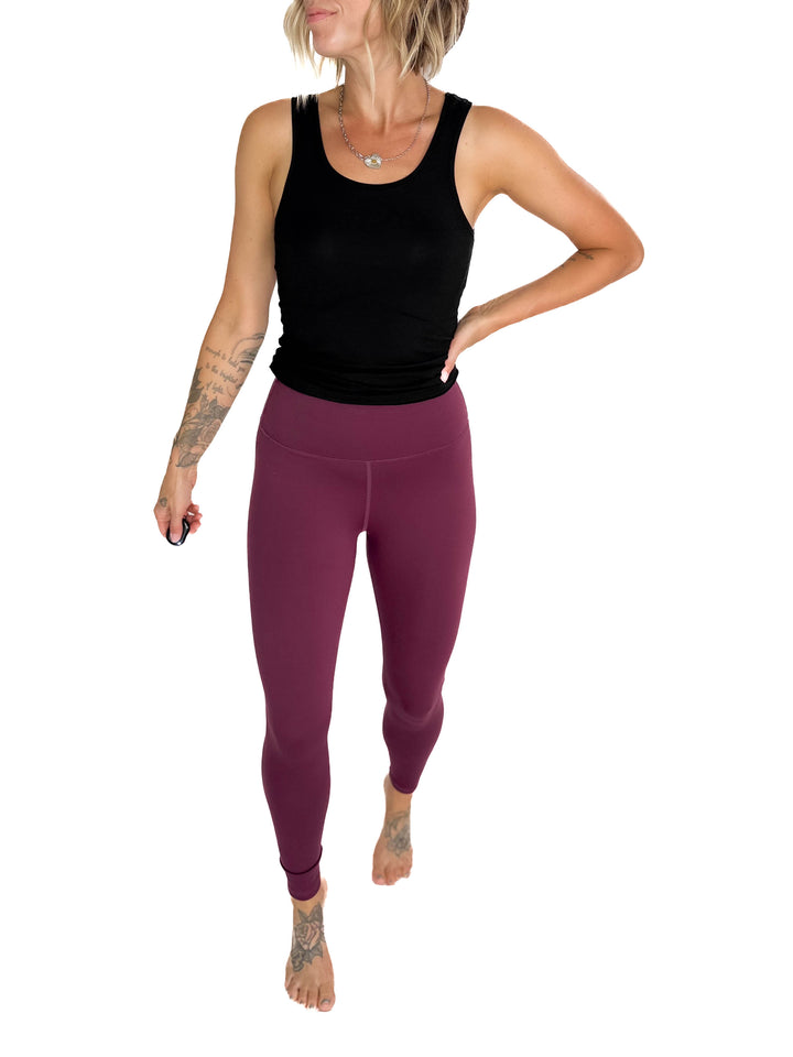 MONO B Soulstice High Waist Legging- DARK PLUM