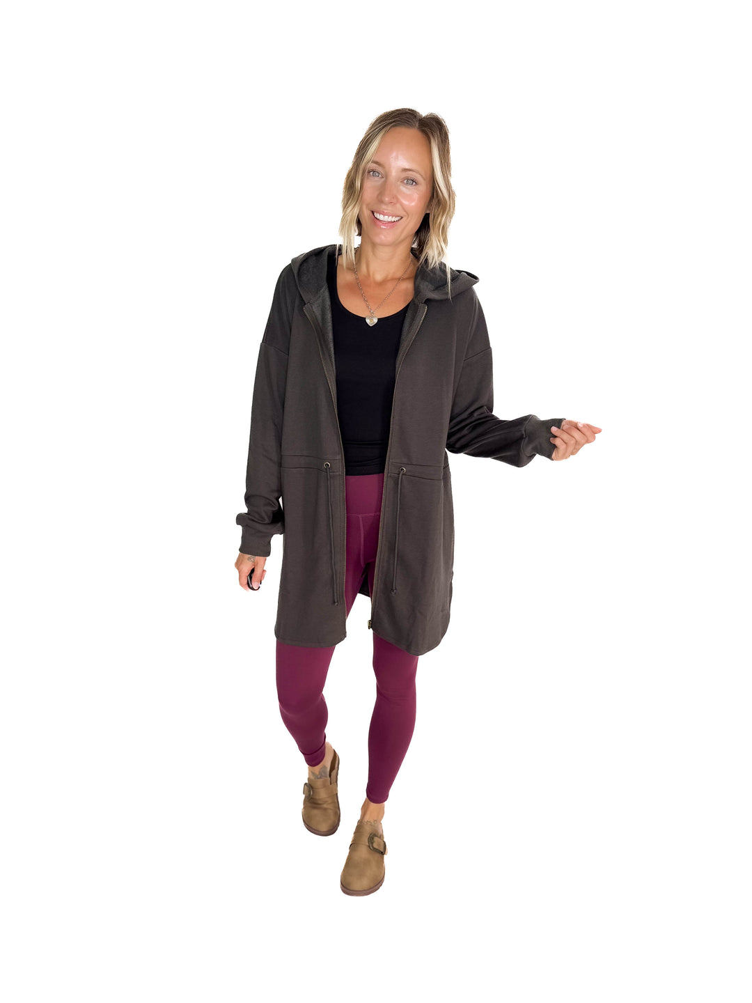 Jamee Hoodie Jacket- CHARCOAL