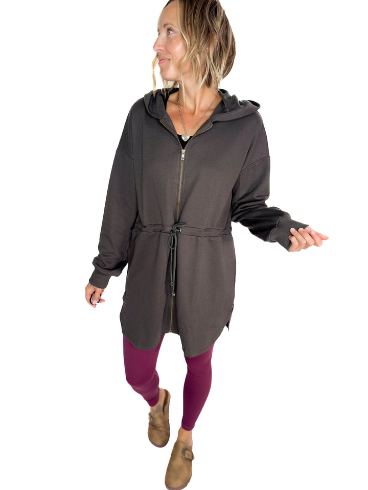 Jamee Hoodie Jacket- CHARCOAL