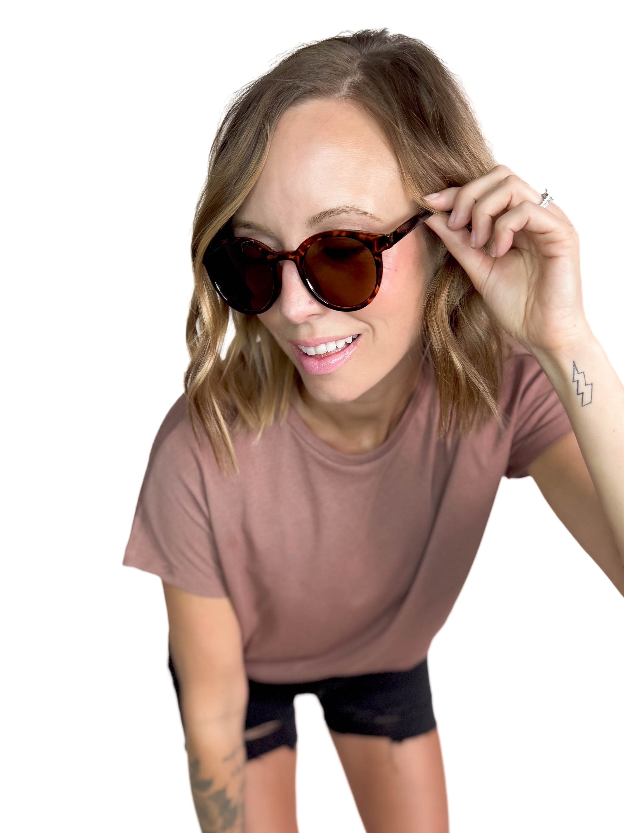 Lennon Matte Round Sunglasses