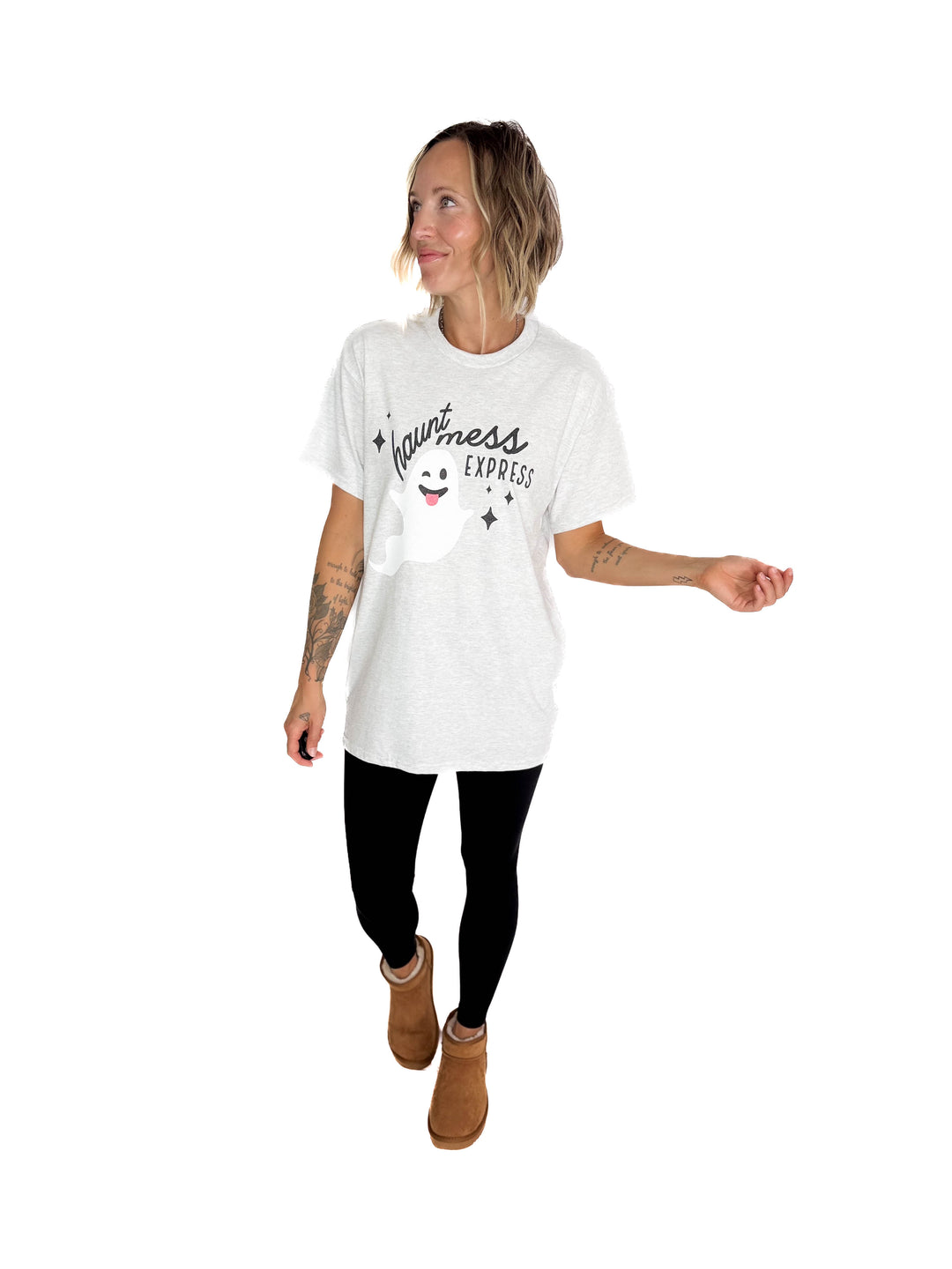 Haunt Mess Express Graphic Tee- ASH