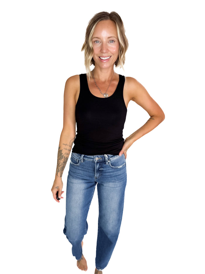 NOISY MAY Sirene Organic Cotton Tank Top- BLACK