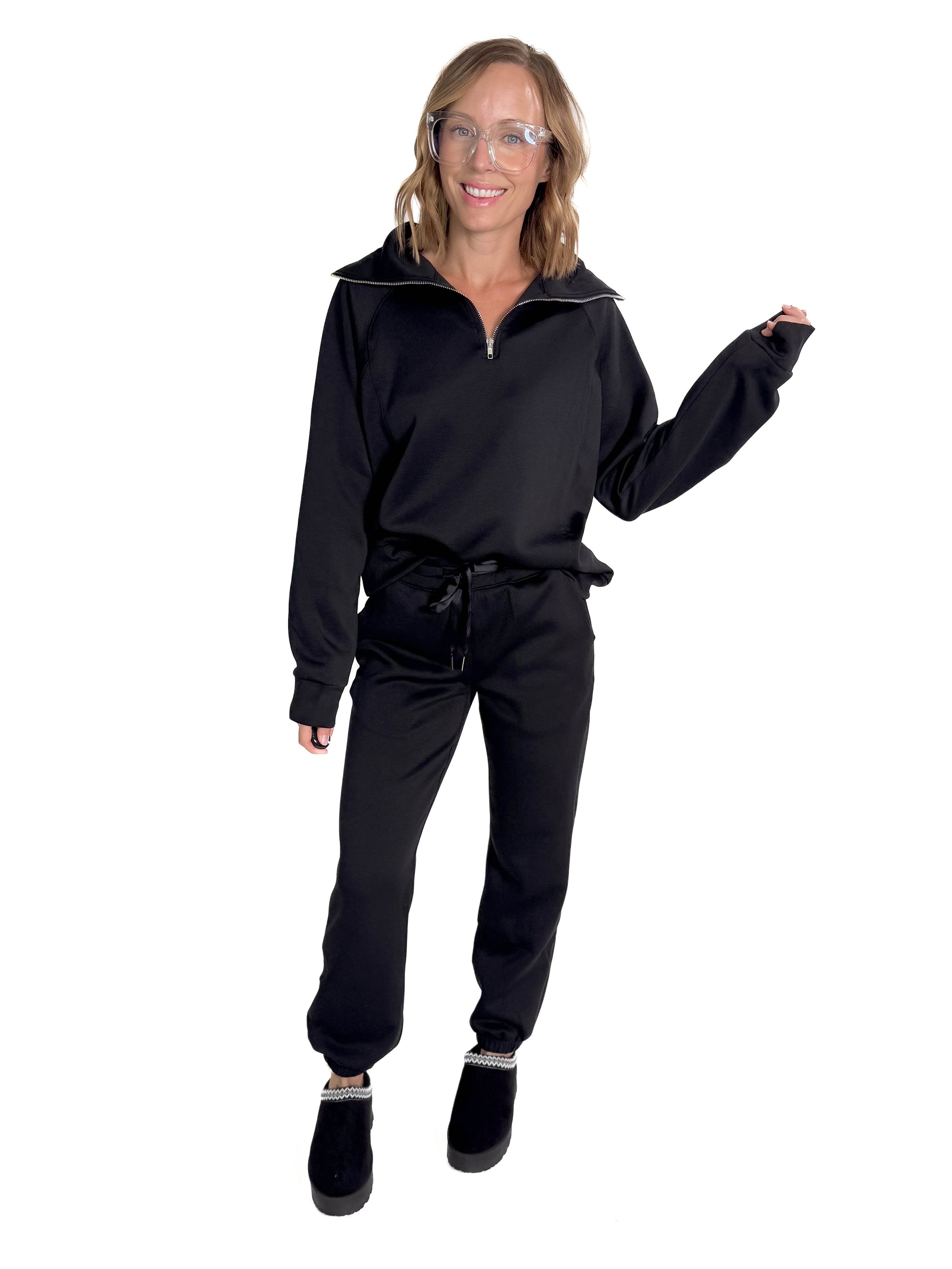 Scarlett Scuba Jogger Set- BLACK