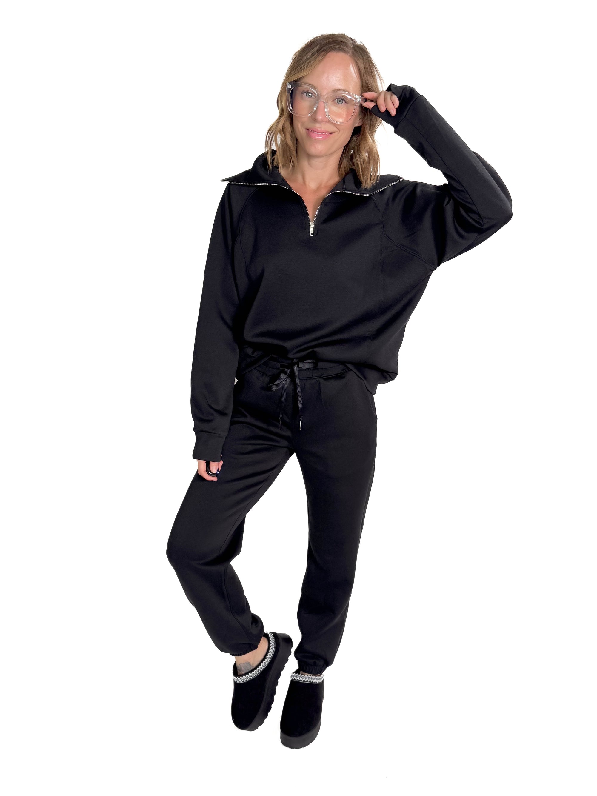 Scarlett Scuba Jogger Set- BLACK