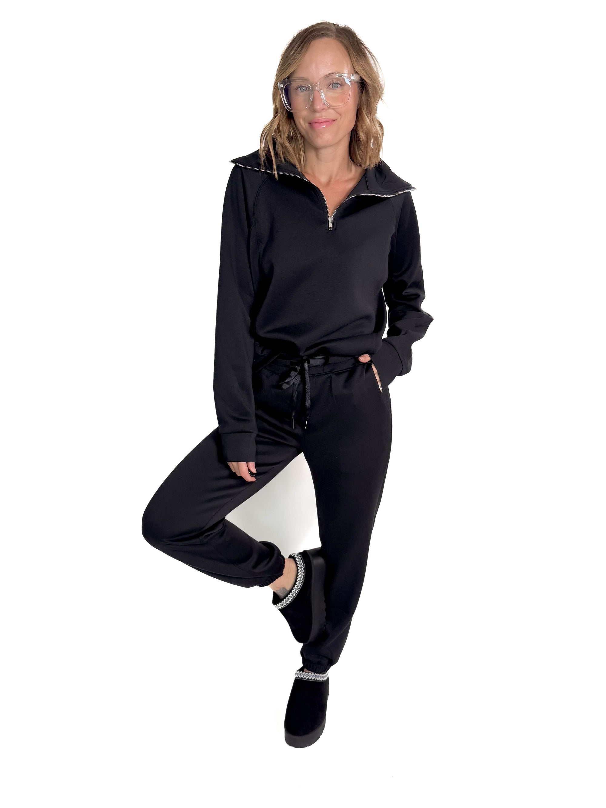 Scarlett Scuba Jogger Set- BLACK