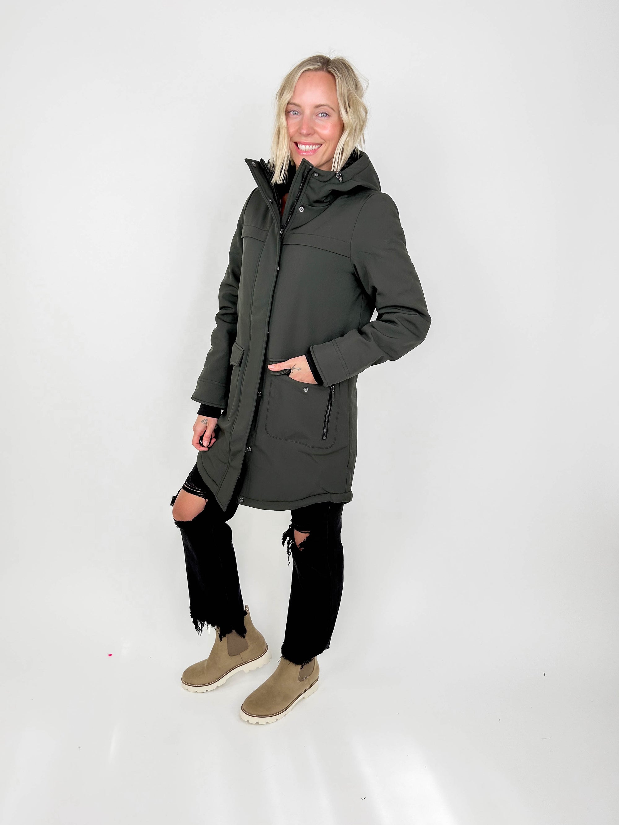 Shasta Insulated Water Repellent Parka- BLACK FOREST-FINAL SALE