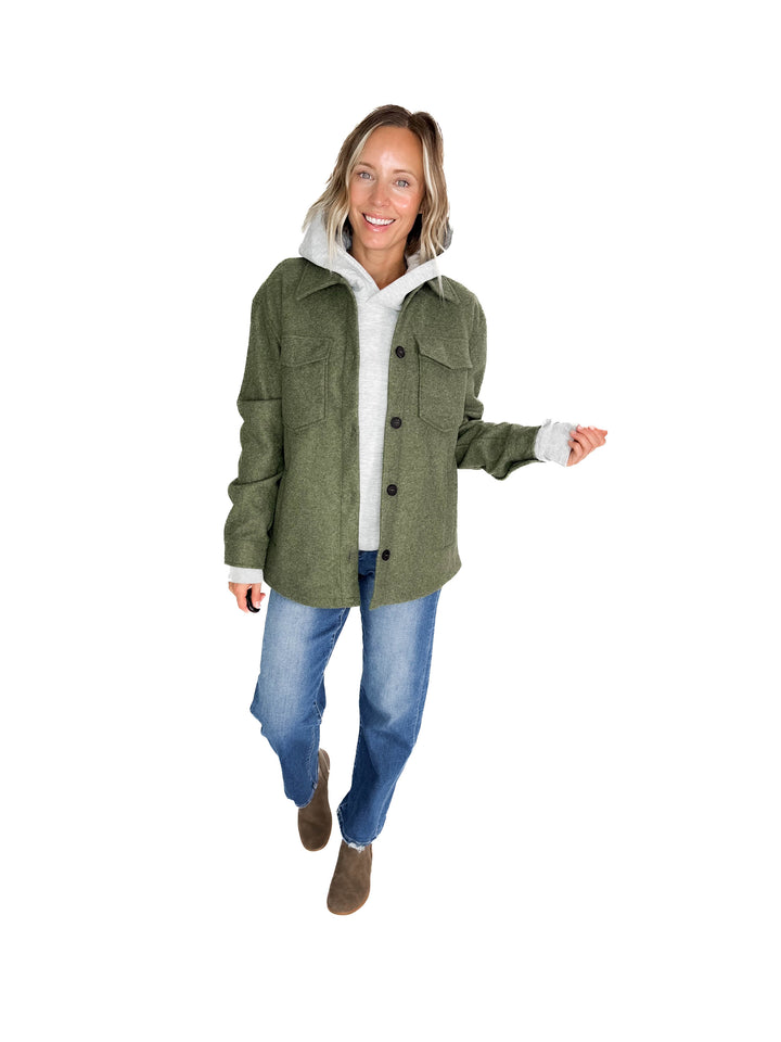 Rainier Classic Shacket- OLIVE