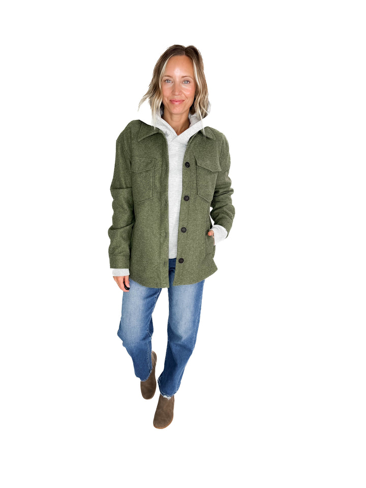 Rainier Classic Shacket- OLIVE