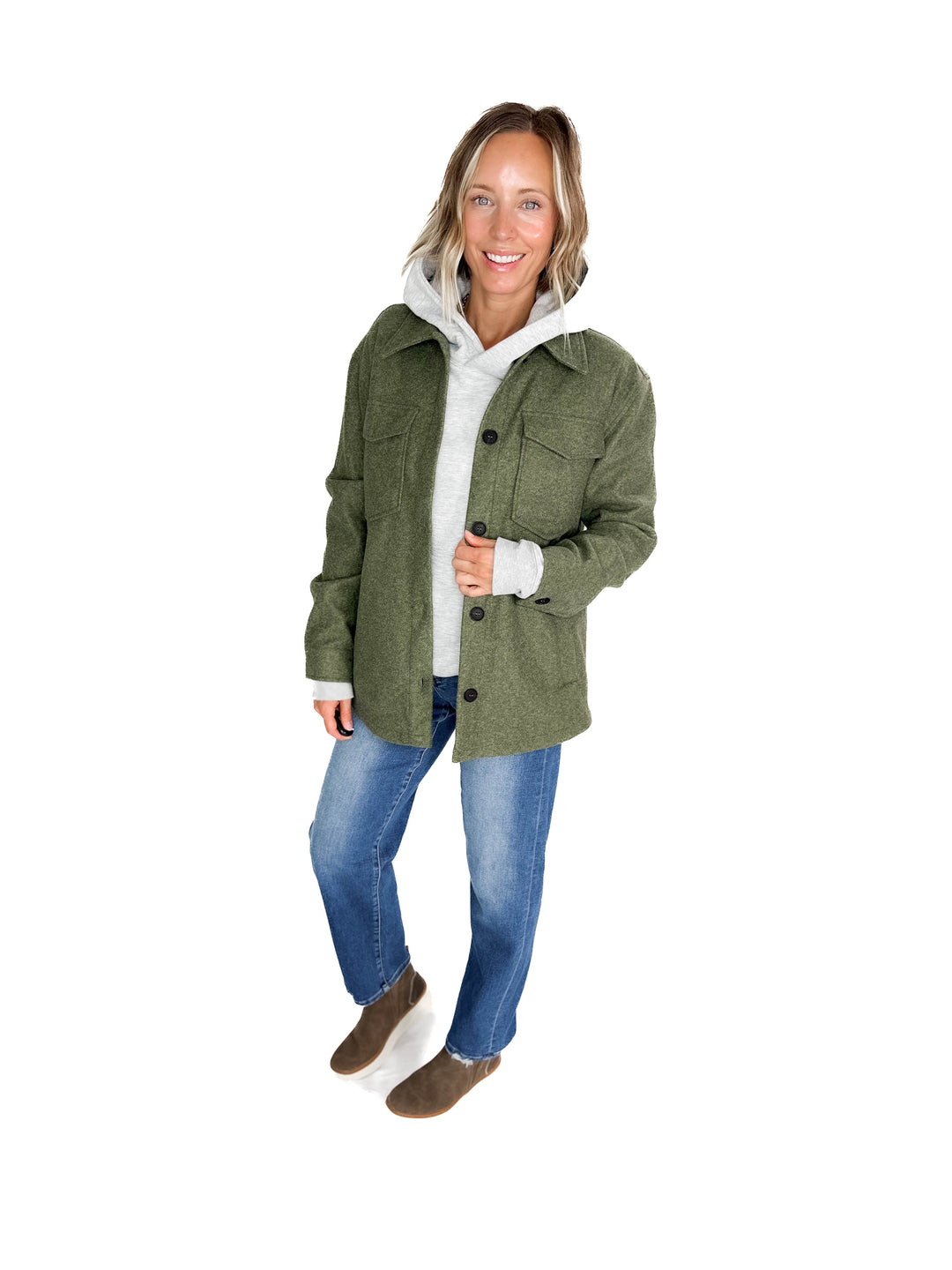 Rainier Classic Shacket- OLIVE