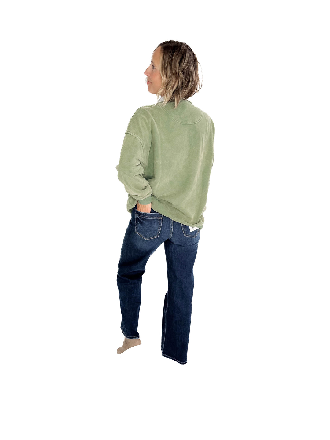 Grayson Thermal Contrast Snap Button Pullover- GREEN