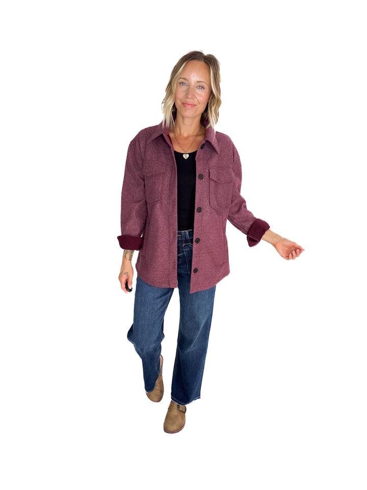Rainier Classic Shacket- BURGUNDY