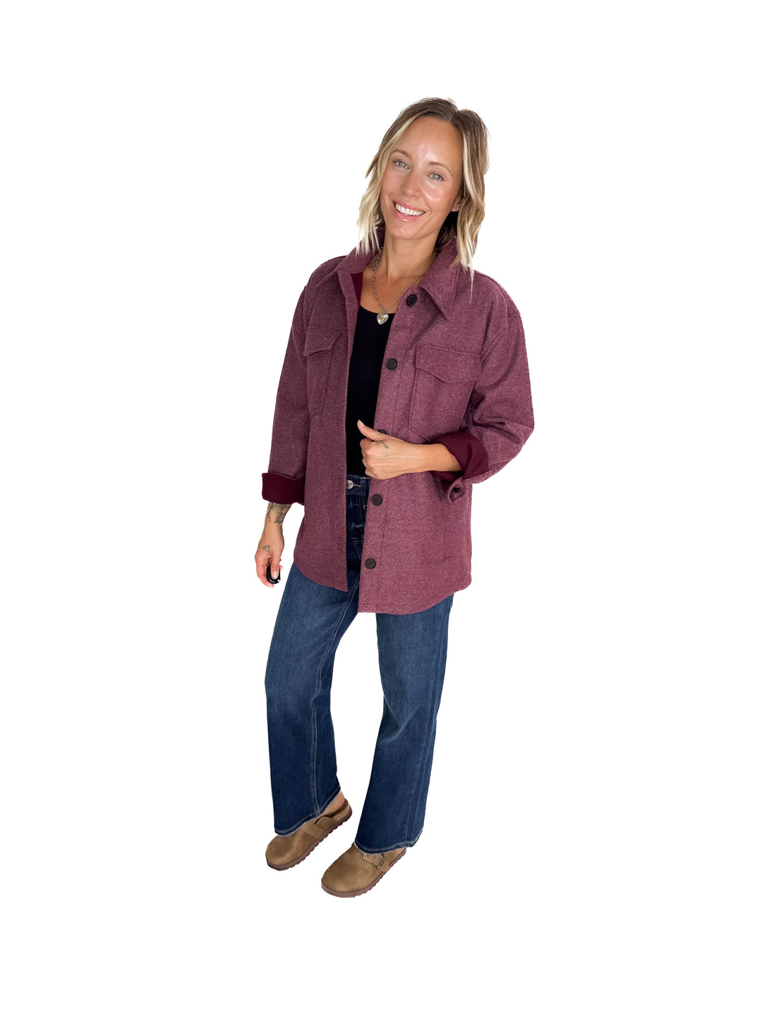 Rainier Classic Shacket- BURGUNDY