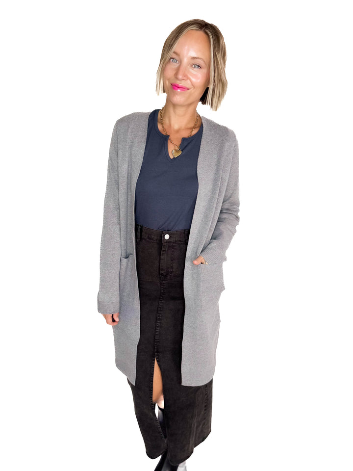 VERO MODA Saba Pocket Coatigan- GREY MELANGE