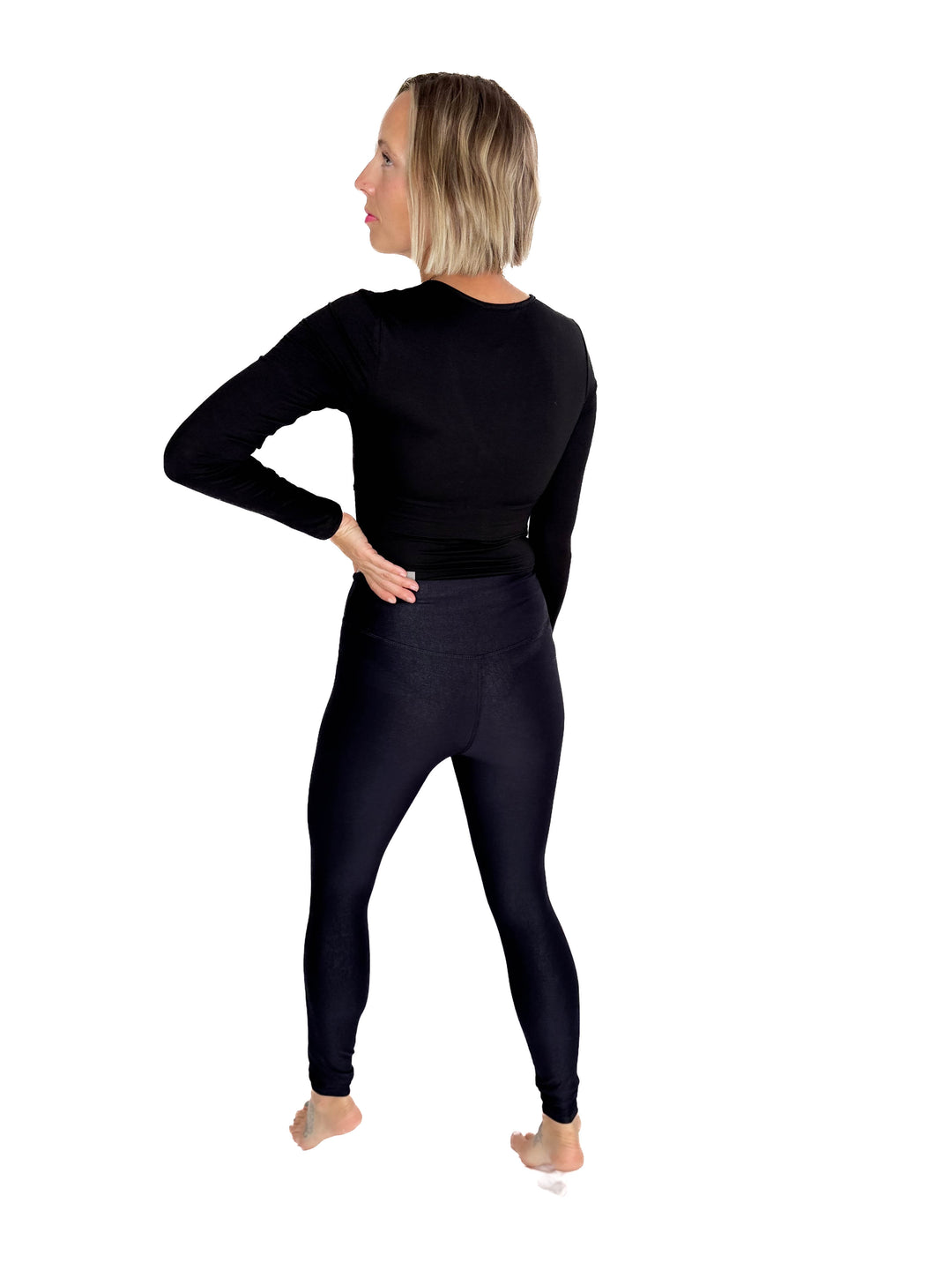 MONO B Harper Faux Leather Foil Legging