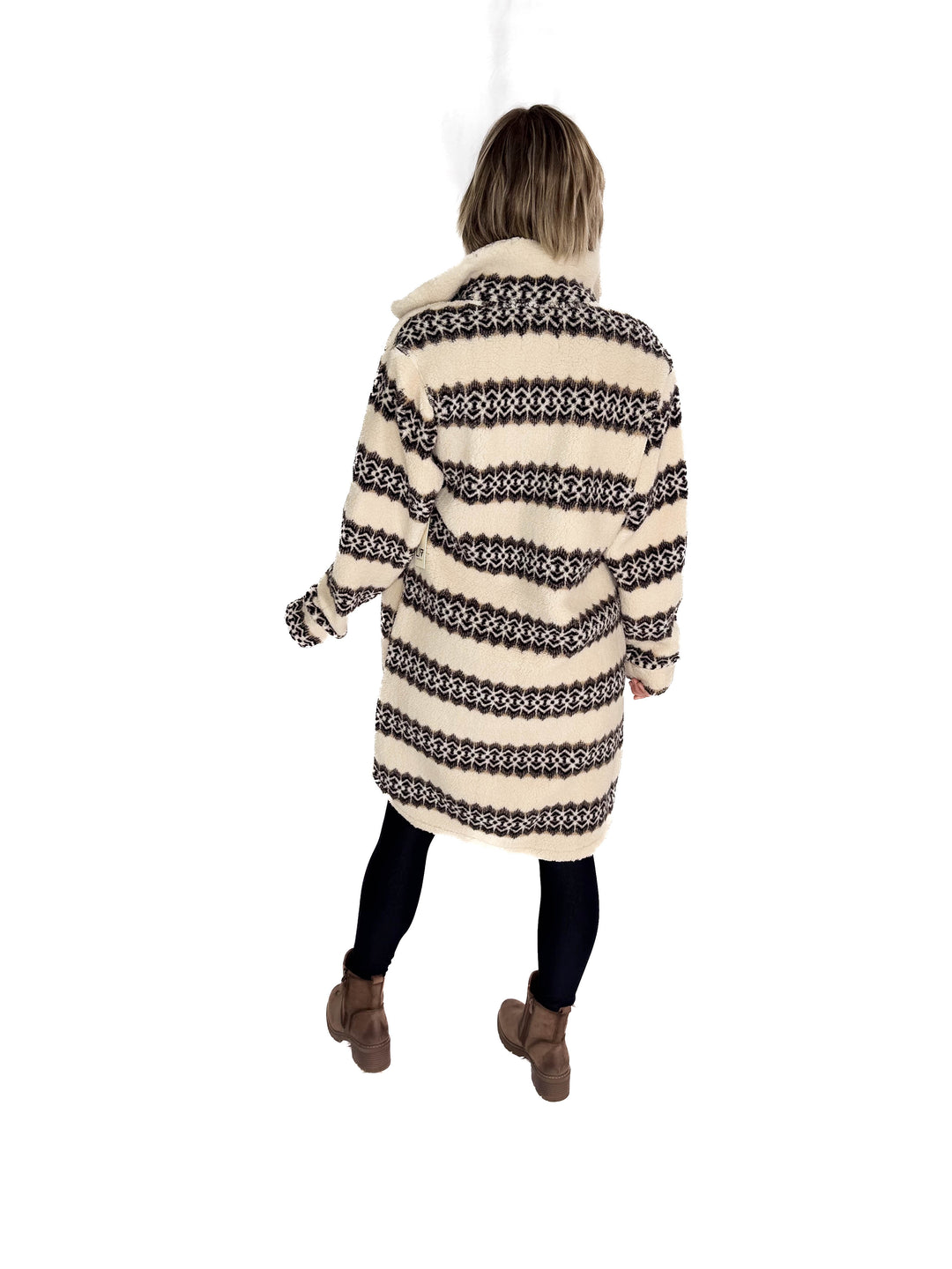 Ainsley Longline Sherpa Jacket- NORDIC BIRCH