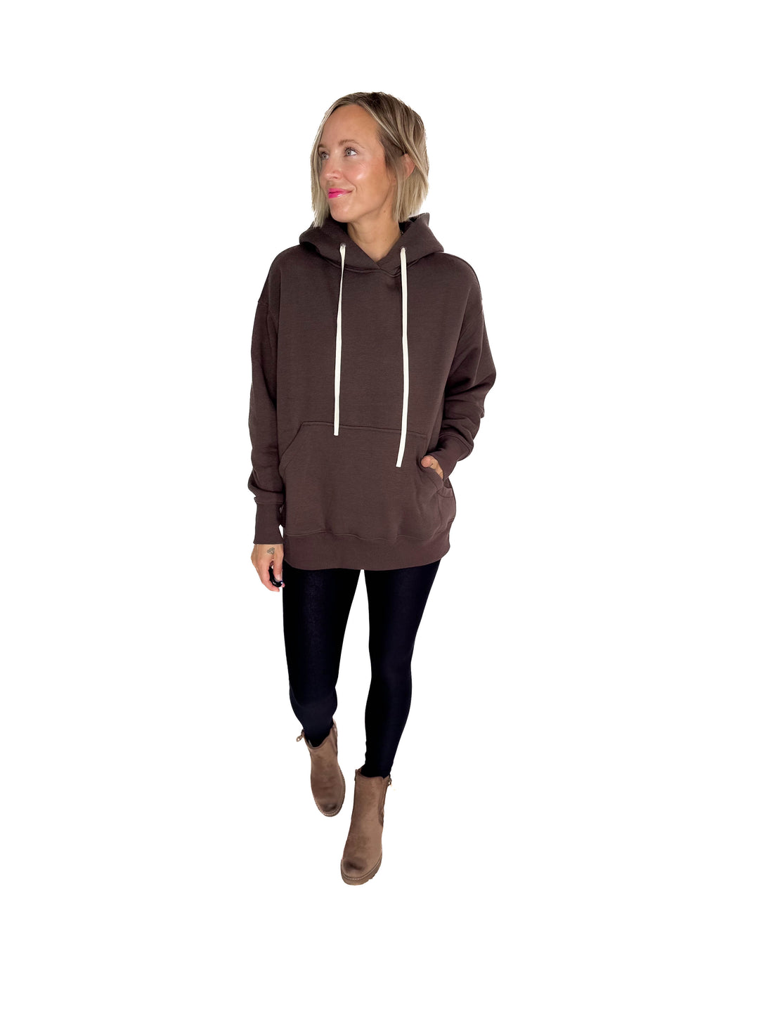 Mono B Cloudwalk Pullover Fleece Hoodie- ESPRESSO