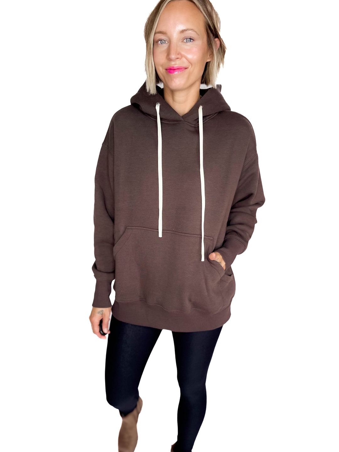 Mono B Cloudwalk Pullover Fleece Hoodie- ESPRESSO