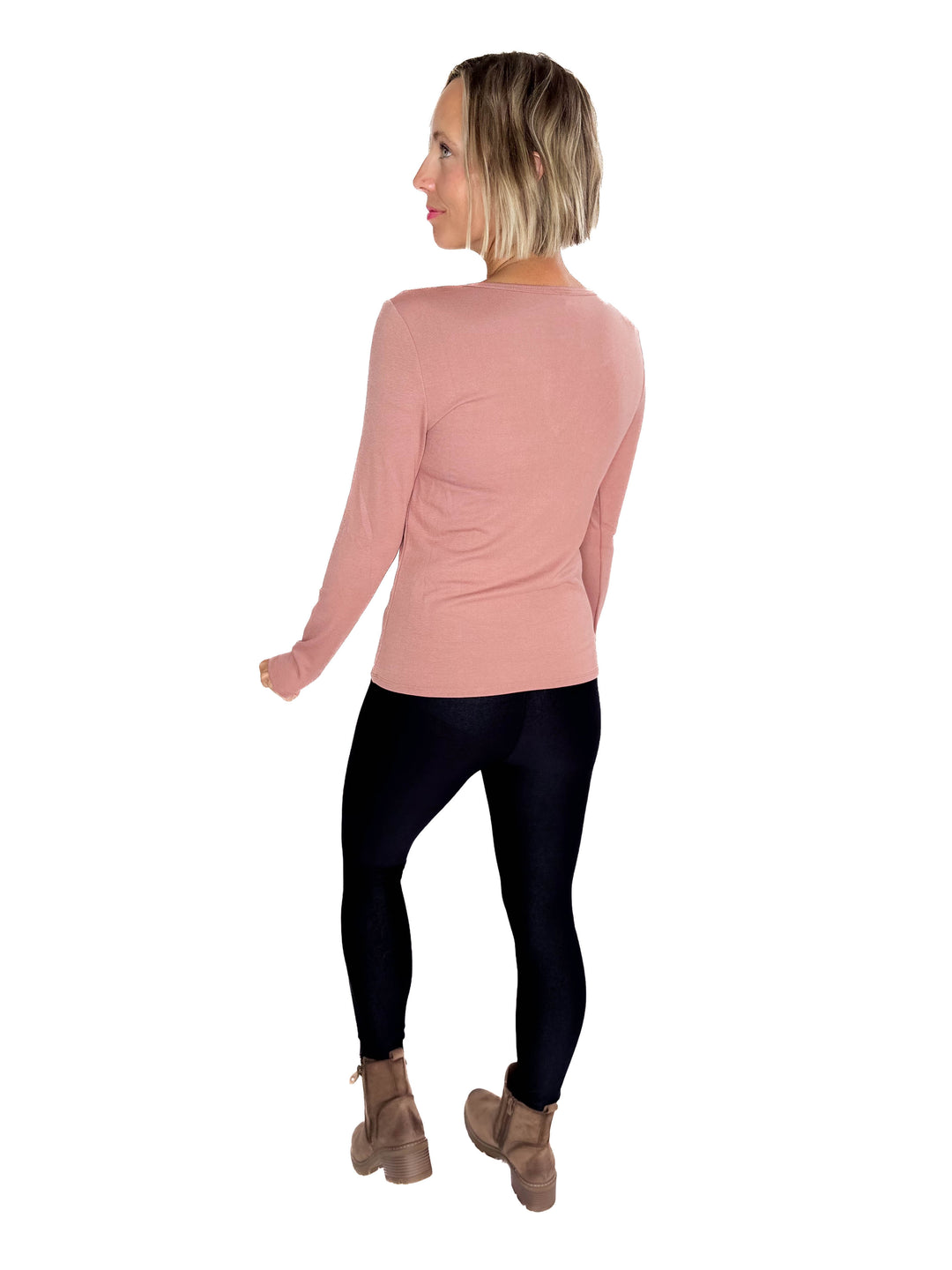 Avery Ultra Soft Basic Long Sleeve- MAUVE