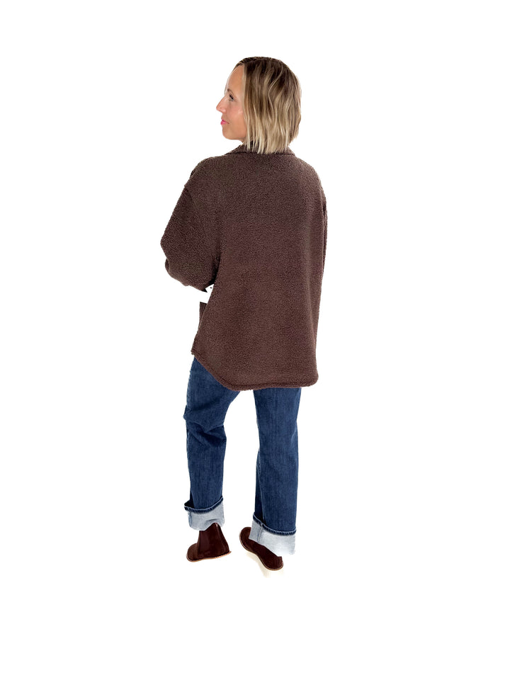 Mono B Frostline Sherpa Jacket- ESPRESSO