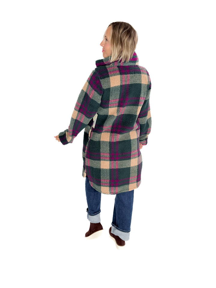 Ainsley Longline Sherpa Jacket- PONDEROSA PINE