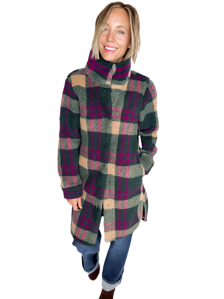 Ainsley Longline Sherpa Jacket- PONDEROSA PINE