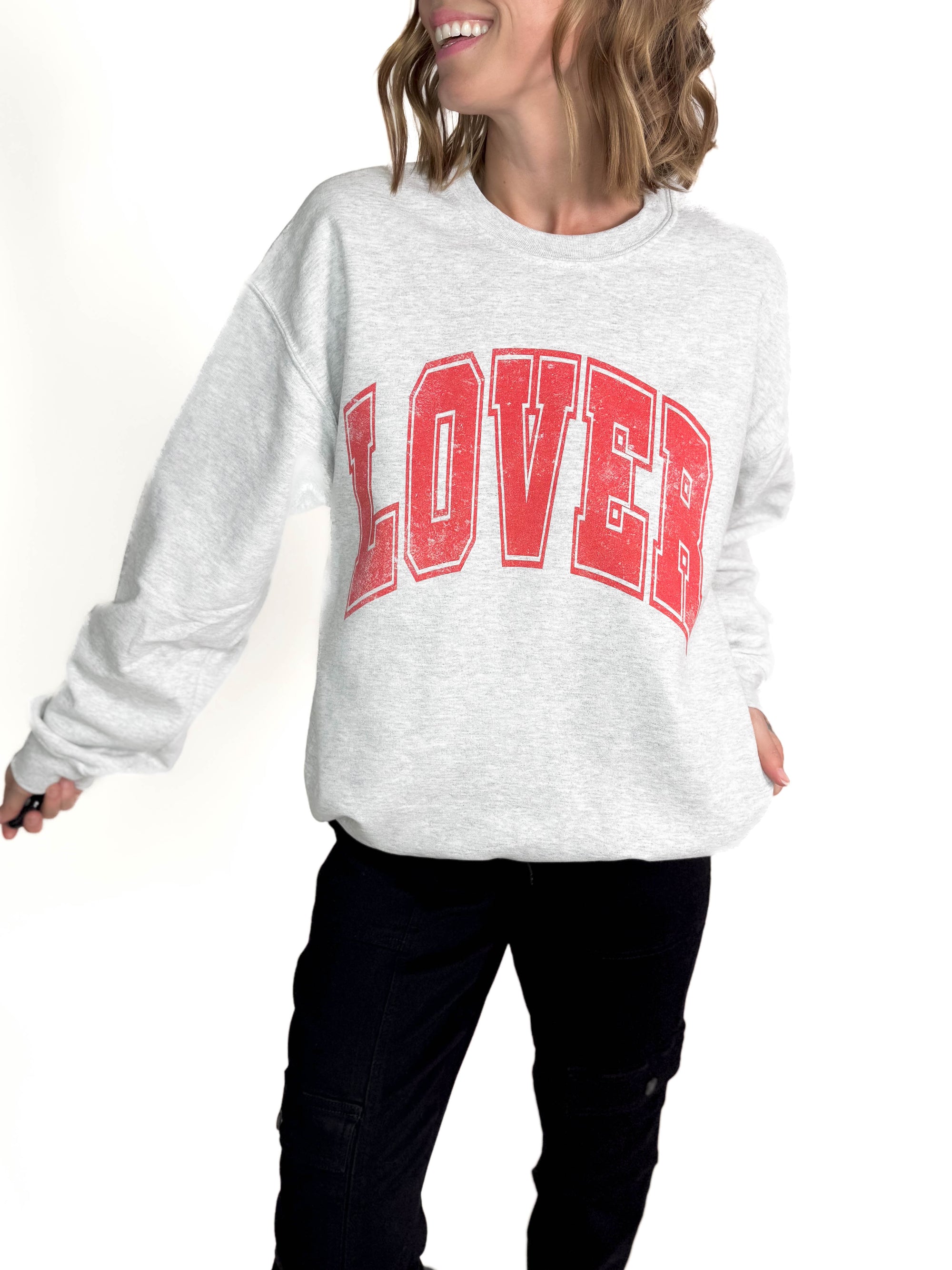 Lover Graphic Crewneck- ASH