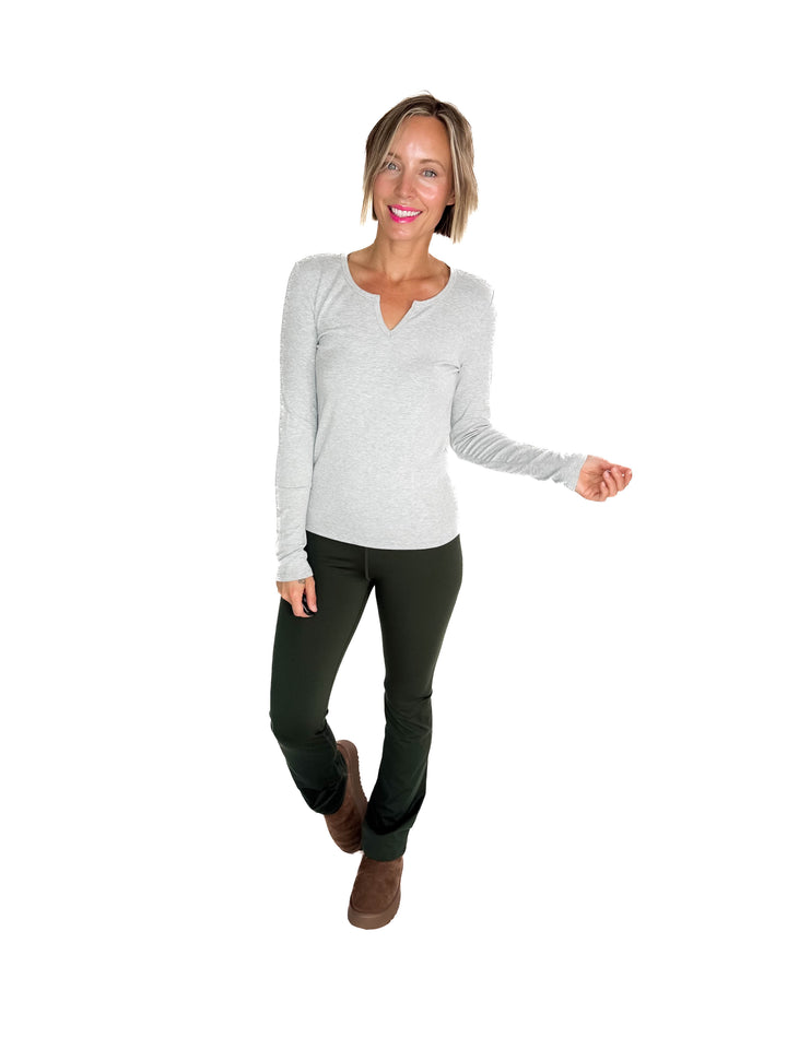 Avery Ultra Soft Basic Long Sleeve- HEATHER GREY