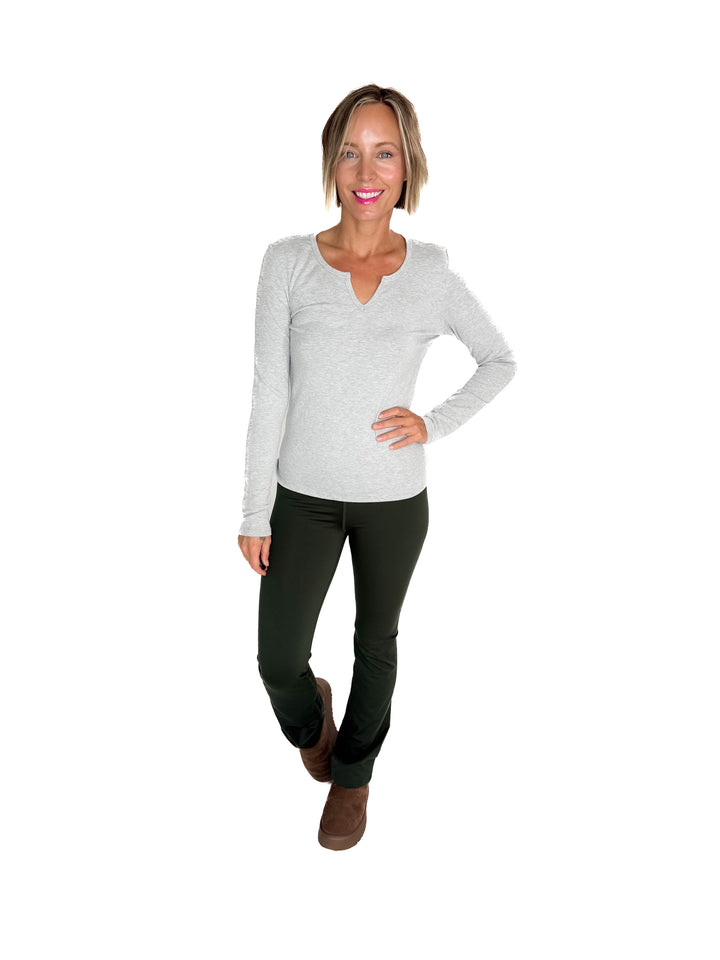 Avery Ultra Soft Basic Long Sleeve- HEATHER GREY
