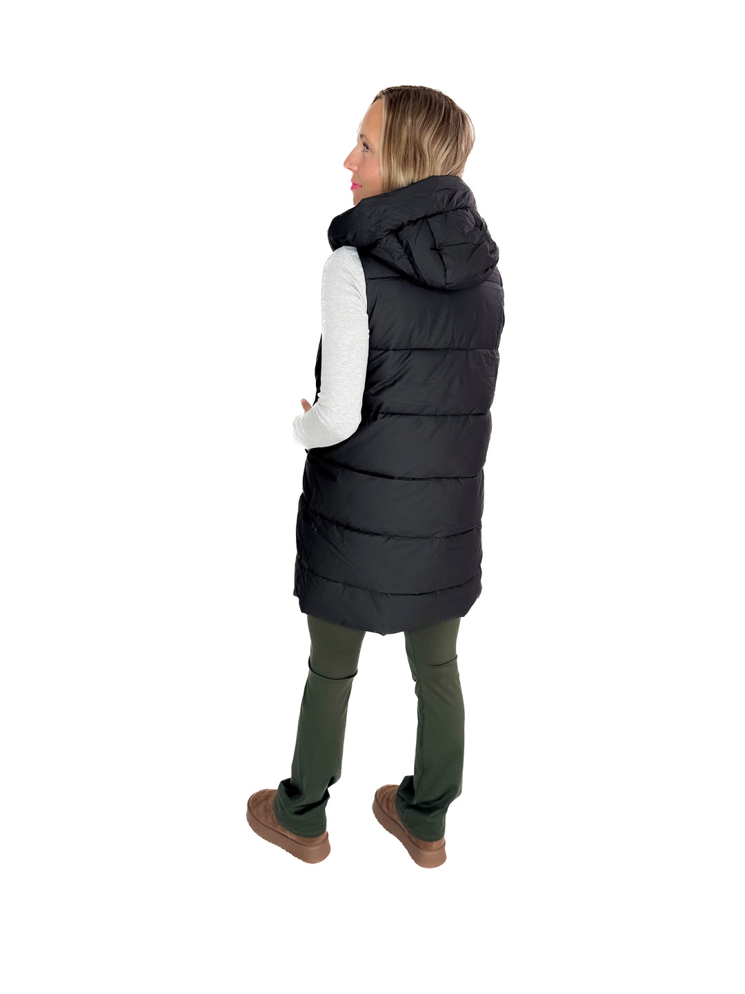 Sierra Mist Coated Longline Vest- BLACK