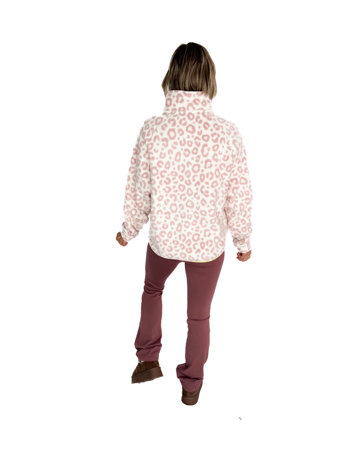 Dawn Full Zip Fleece Jacket- ROSE LEOPARD