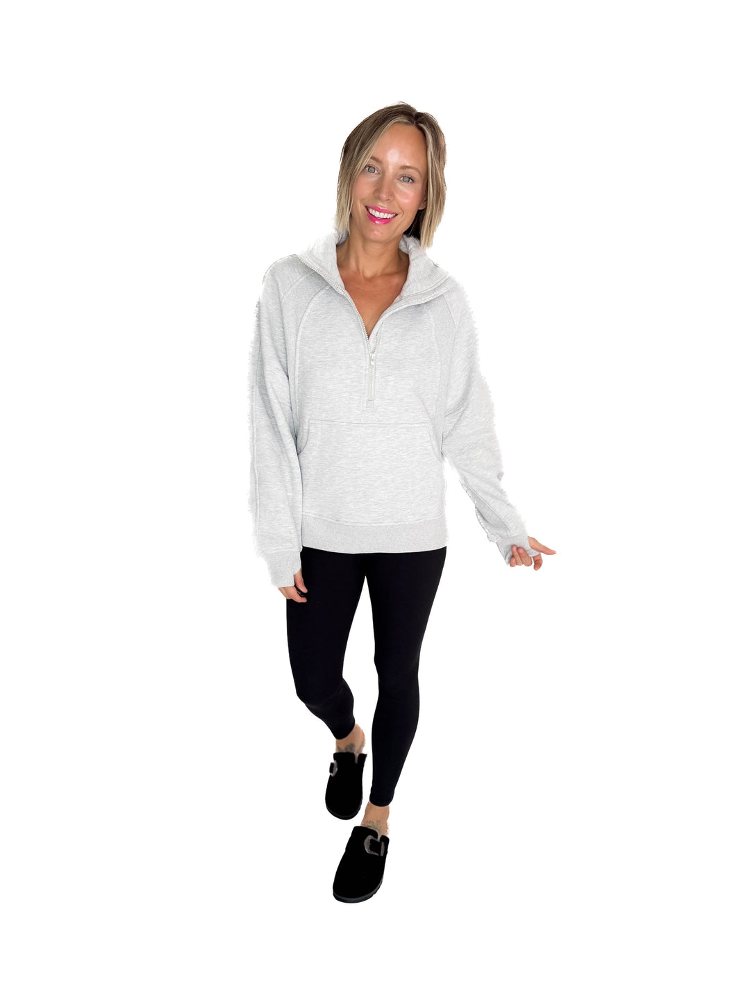 Hunter 1/2 Zip Pullover- HEATHER GRAY