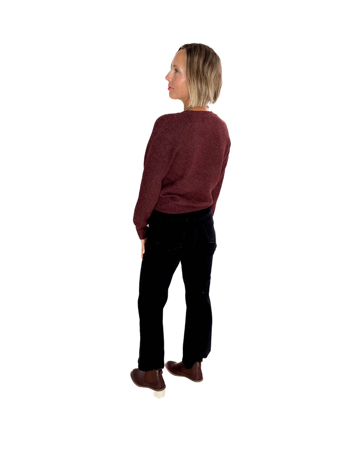 Deirdre Ultra Soft Wrap Sweater- WINE