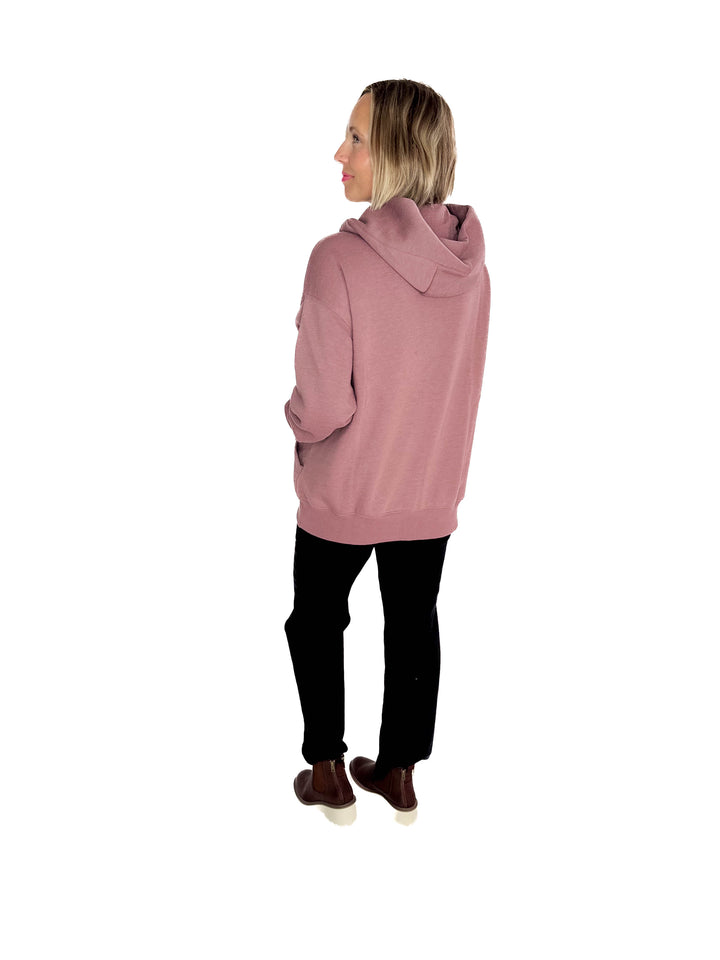 Mono B Cloudwalk Pullover Fleece Hoodie- ROSE TAUPE