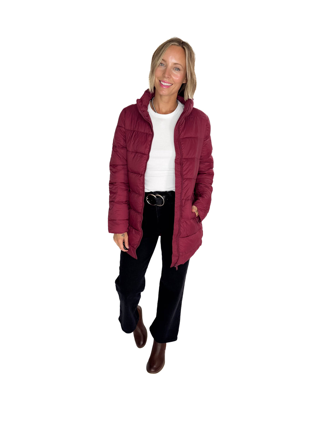 Alicia Wind Breaker Jacket- BURGUNDY