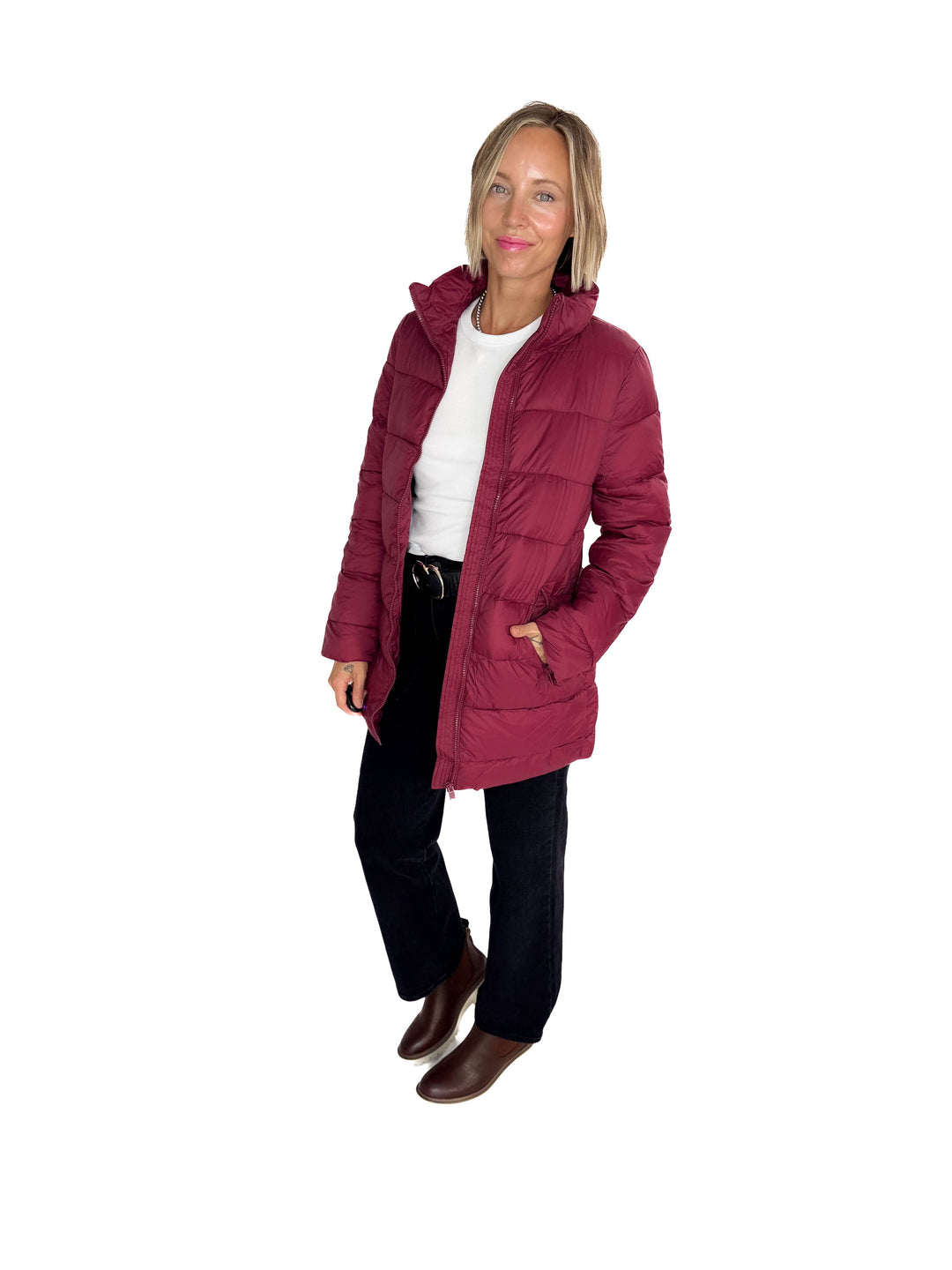 Alicia Wind Breaker Jacket- BURGUNDY
