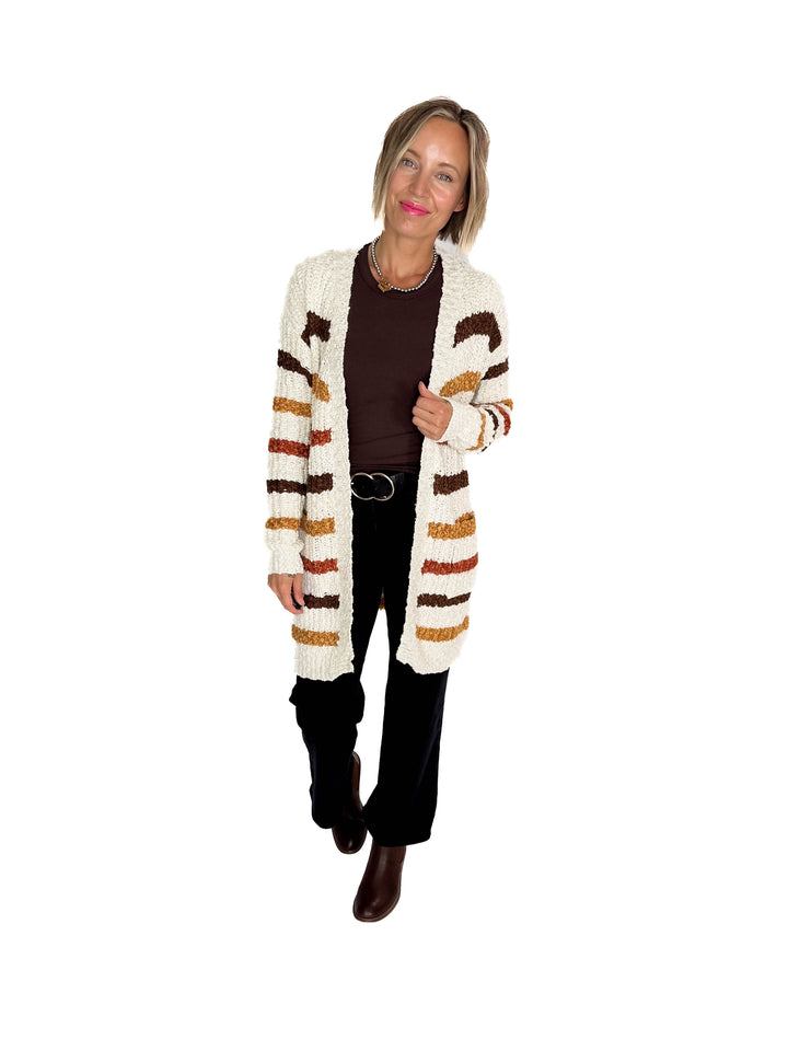 MICHELLE MAE Fall Stripes Cardigan