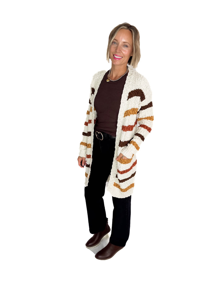 MICHELLE MAE Fall Stripes Cardigan