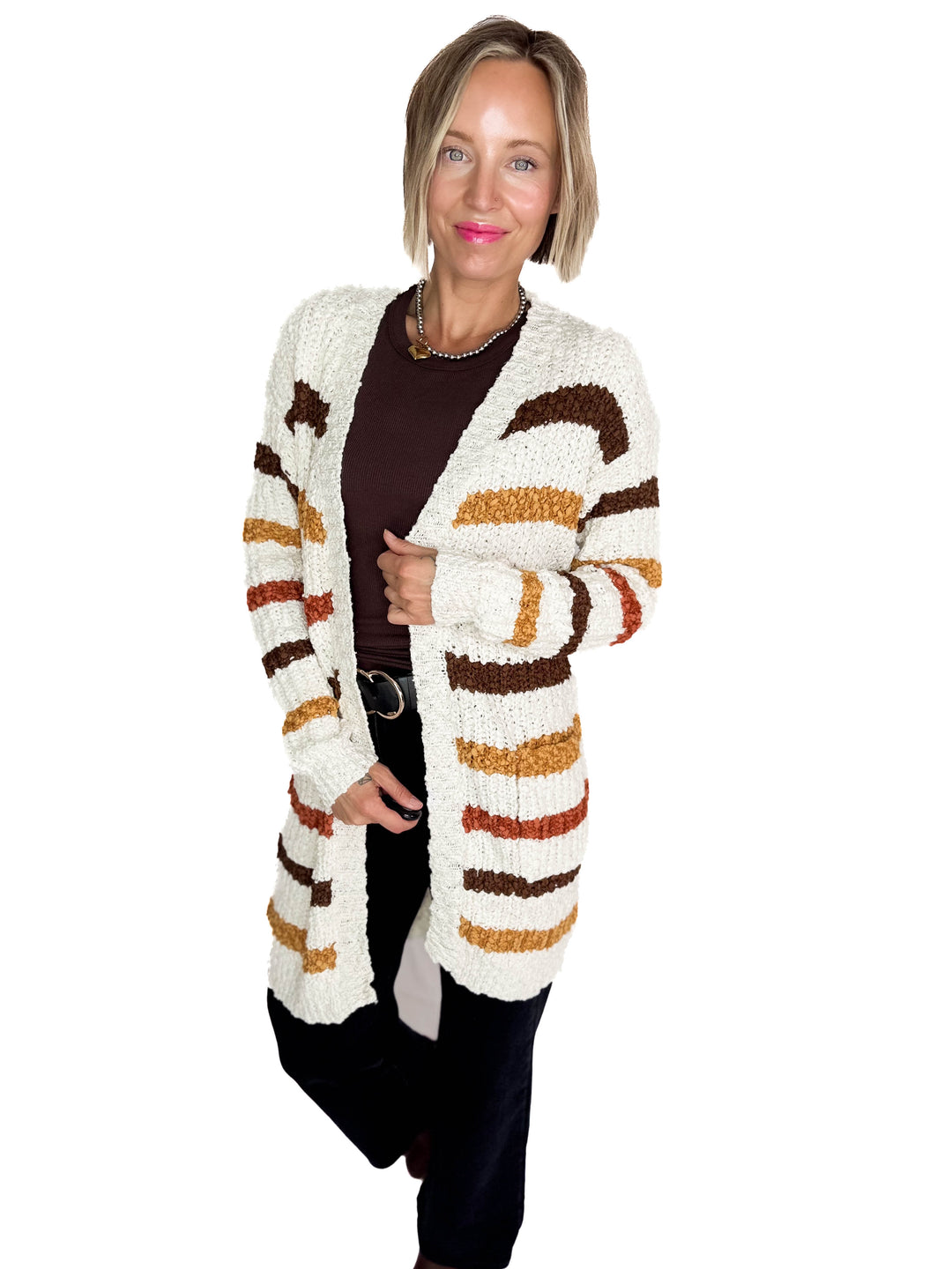 MICHELLE MAE Fall Stripes Cardigan