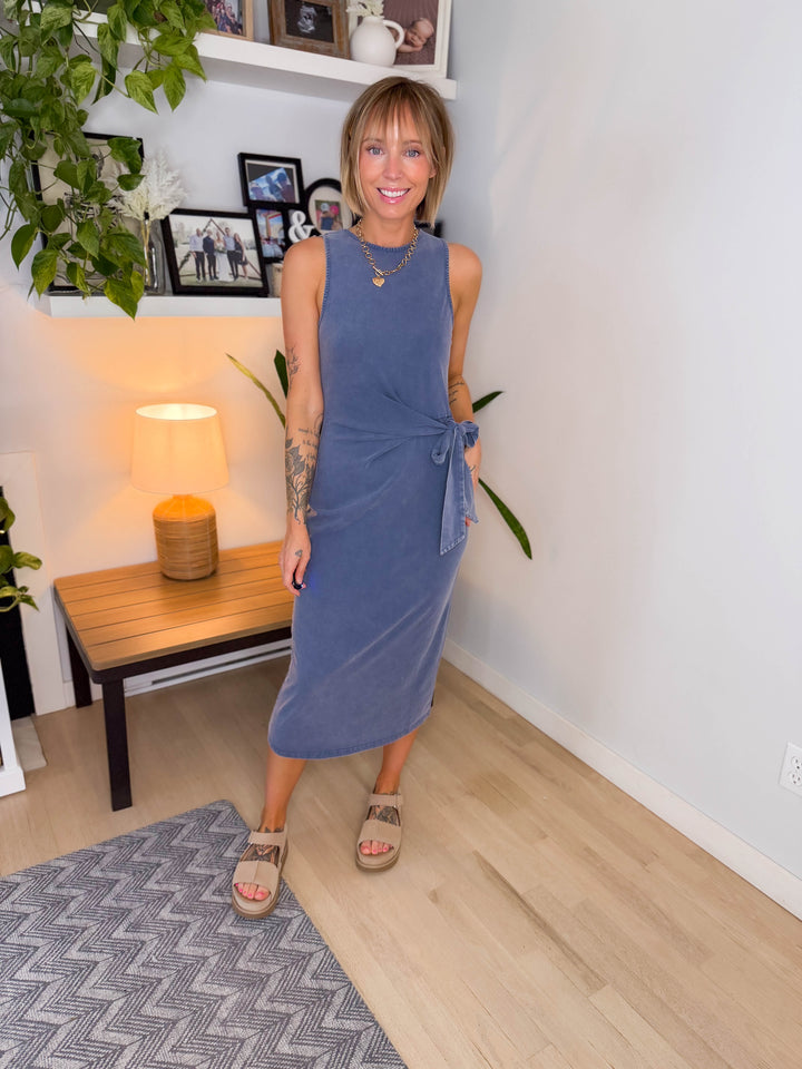 THREAD & SUPPLY Matilda Wrap Dress- VINTAGE INDIGO