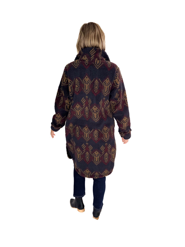 Ainsley Longline Sherpa Jacket- IMPERIAL BLACK