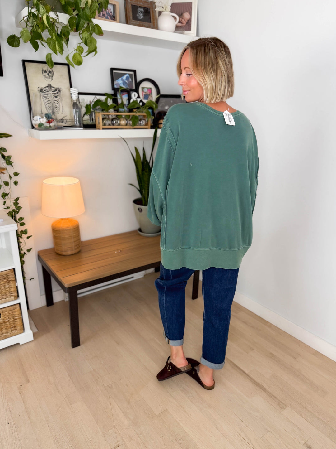Haven Exposed Seam Pullover- DARK GREEN