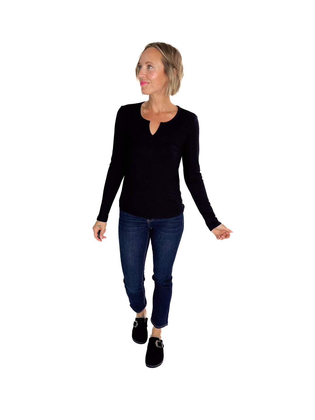 Avery Ultra Soft Basic Long Sleeve- BLACK