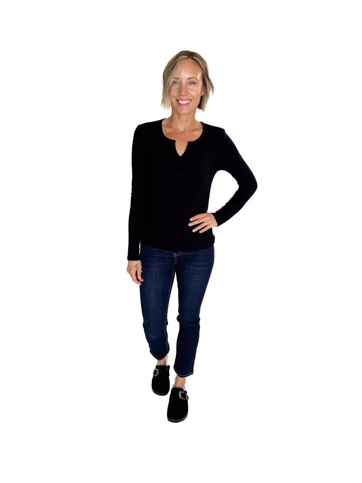 Avery Ultra Soft Basic Long Sleeve- BLACK